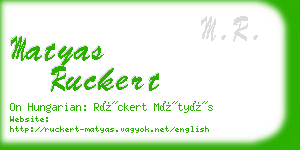 matyas ruckert business card